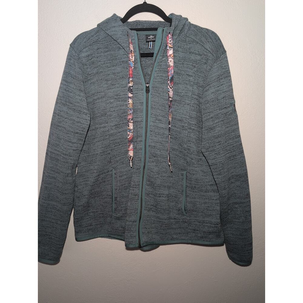 Kuhl Women's Ascendyr Full Zip Fleece Hoody XL Mineral Blue Gorpcore Outdoors